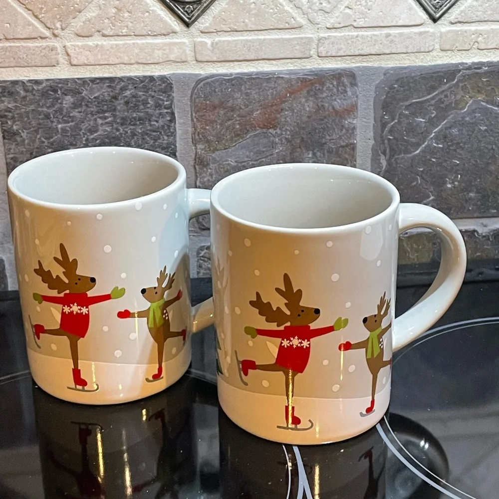 New Reindeer themed ceramic mugs from Crate and Barrel - Set of 2